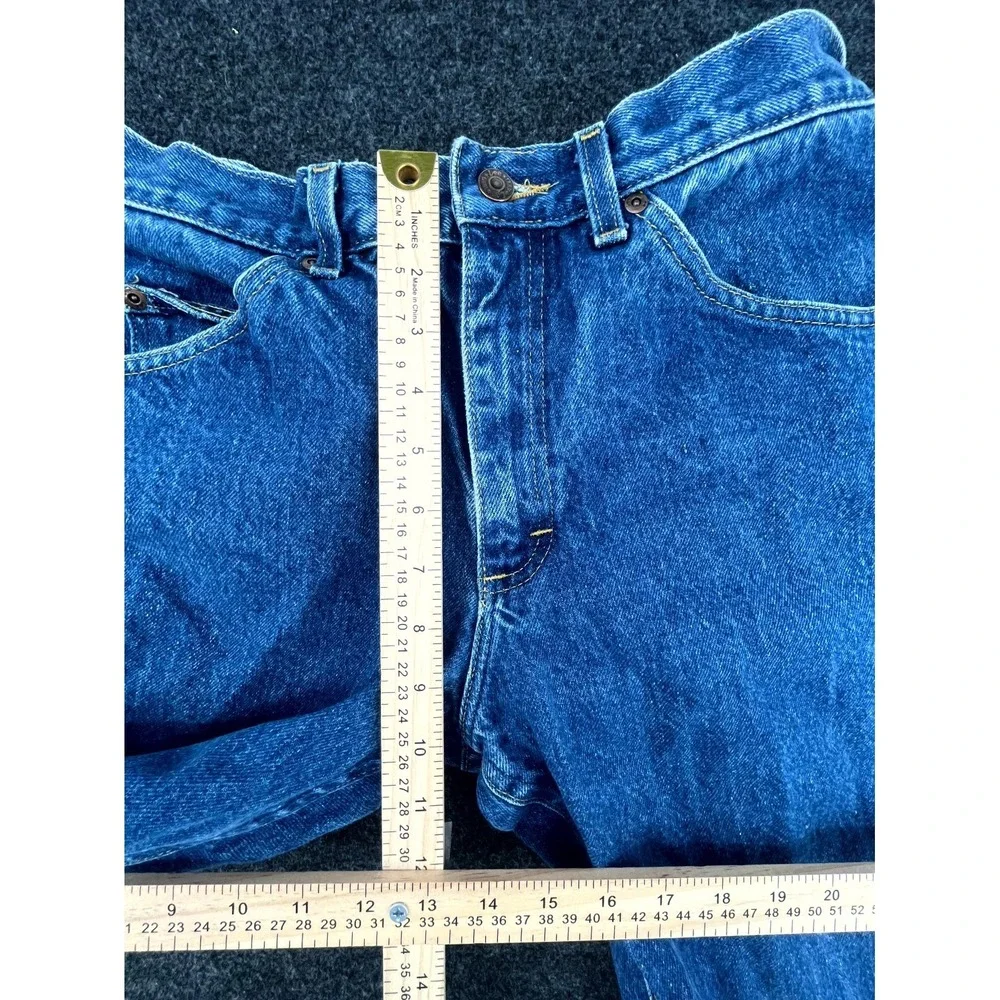 Lee Jeans Mens 32x31 Blue Denim Relaxed Fit Cotton Logo Straight Leg Medium Wash